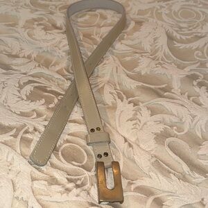 Leather belt with brass closure